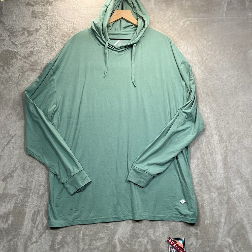 Burlebo Men's Performance Hoodie Sz 2XL Green Long Sleeve Lightweight NEW